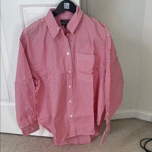 J. Crew oversized Red Striped  Shirt